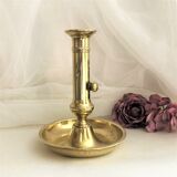 Gilded copper table candle holder with Victorian style nineteenth century