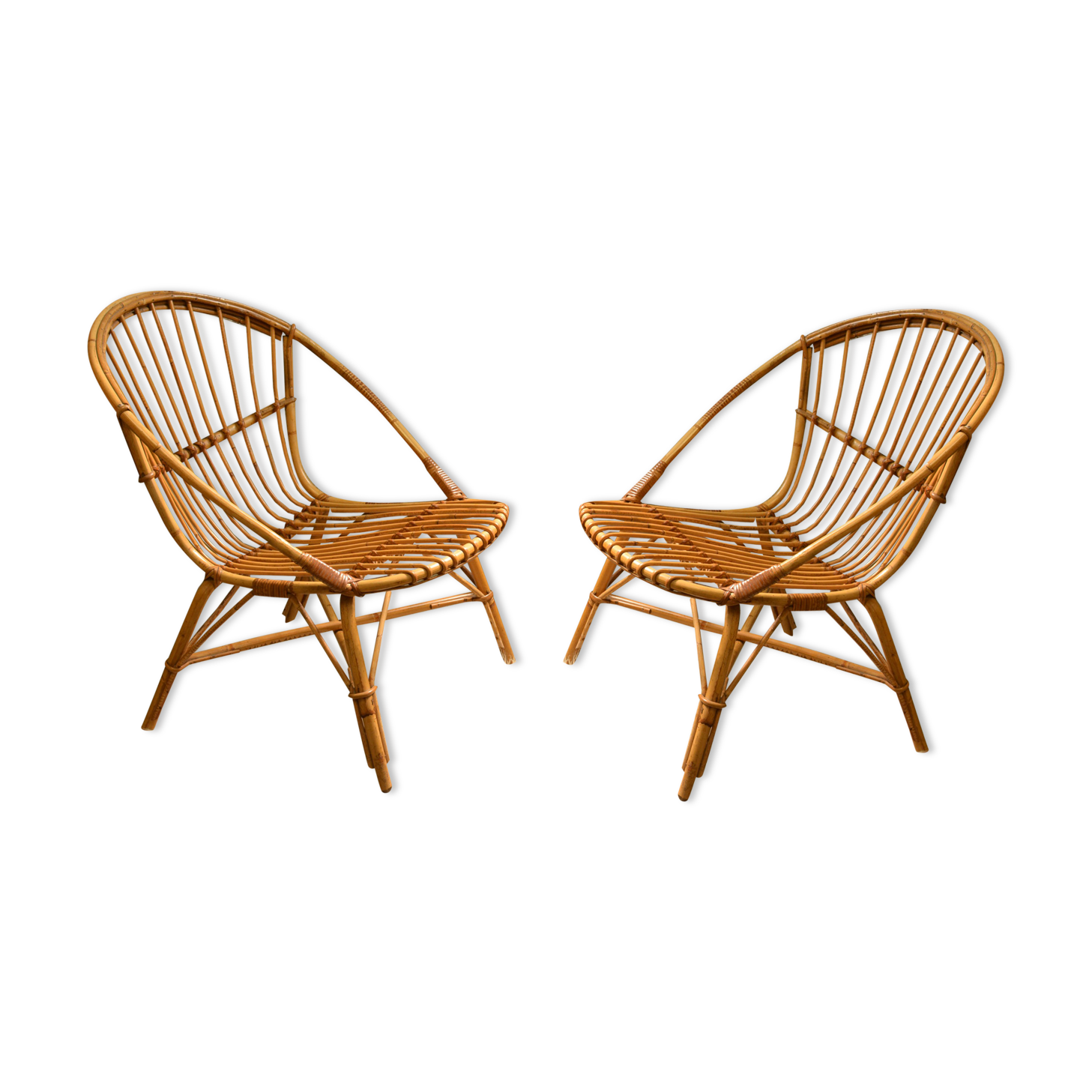 Rattan armchairs
