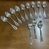 Set of 12 French silver plated dessert spoons