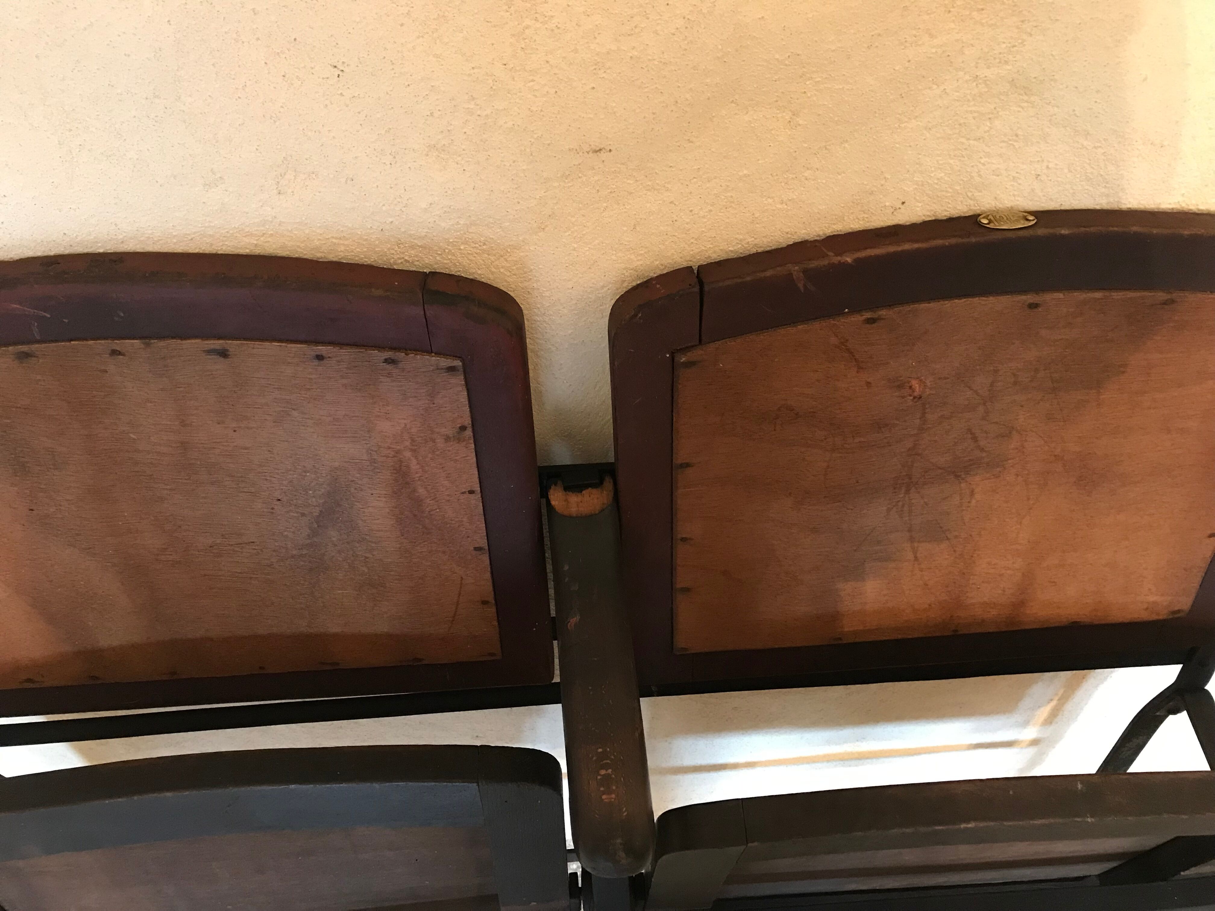 Theatre bench folding seat, pre-war