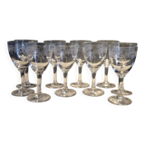 Baccarat 10 small antique glasses for white wine/port