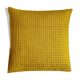 Yellow waffle cotton cushion 40 cm