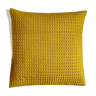 Yellow embossed cotton cushion 40 cm
