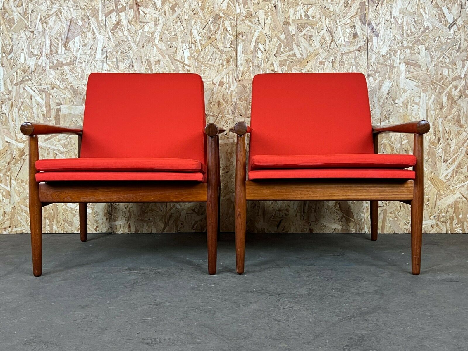 2x 60s 70s Teak Easy Chair Kai Lyngfeld Larsen Søborg Møbler Danish 60s