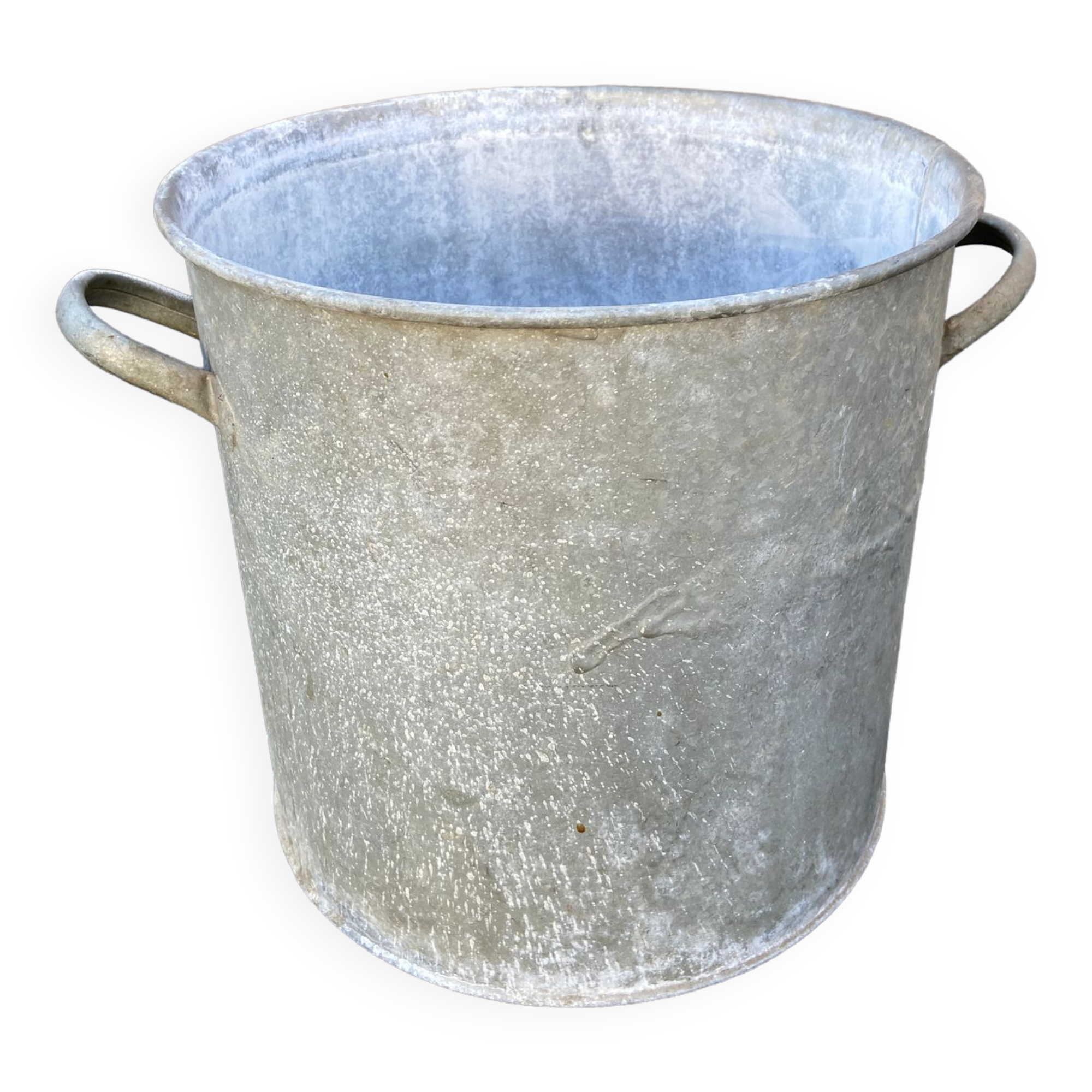 Planter basin in vintage zinc