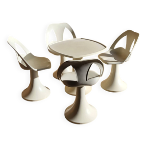 4 chaises et 1 Tabel - space age