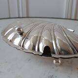 Butter dish / empty pocket shell silver metal years 40-50 hallmarked