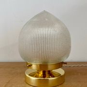 Vintage globe table lamp in holophane glass