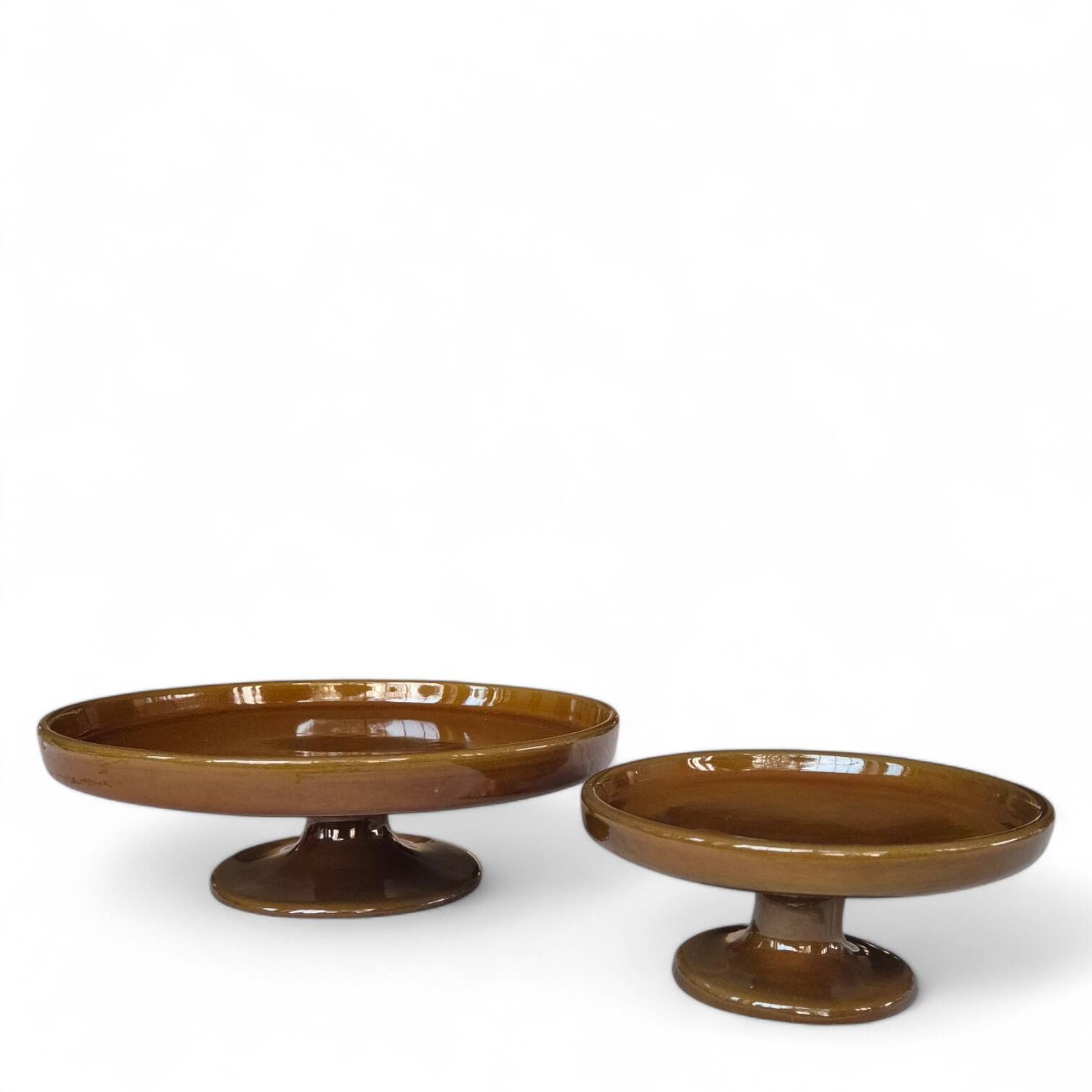 Jacques (1926-2008) and dani ruelland (1933-2010), pair of enamelled ceramic cups on pedestal
