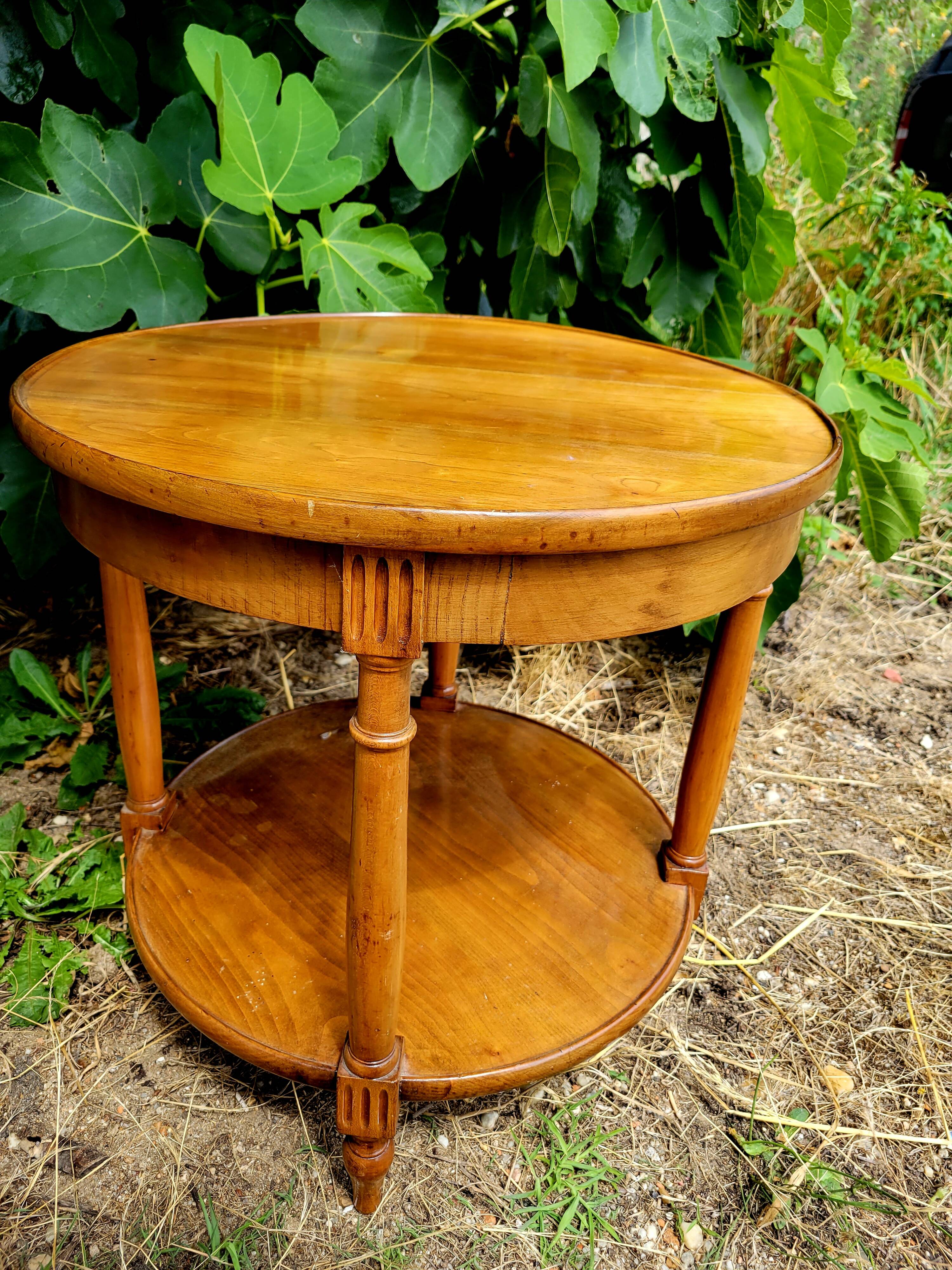 Small round wooden table
