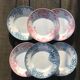 6 assiettes terre de fer dépareillées vintage 1900  a motif floral