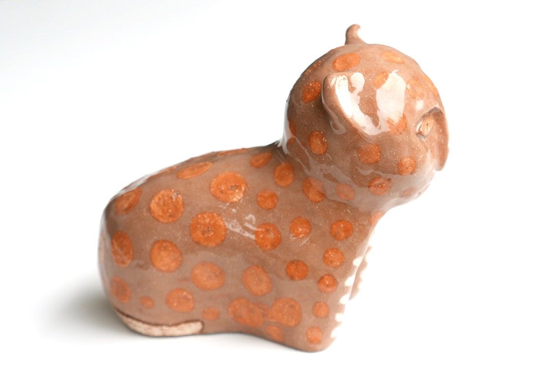 Signed ceramic cat, 70s