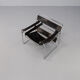 Marcel Breuer “wassily’ B3 chairs black leather for Gavina set/2