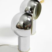 Pair of large Mid Century Space Age chrome table lamps - Made in Italy