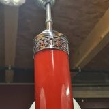 Italian opaline three-ball pendant light, targetty style, 1960s to 70s, very good condition, h70x46