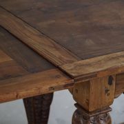Antique Baroque dining table/desk in oak, Danish cabinetmaker, 19th century.
