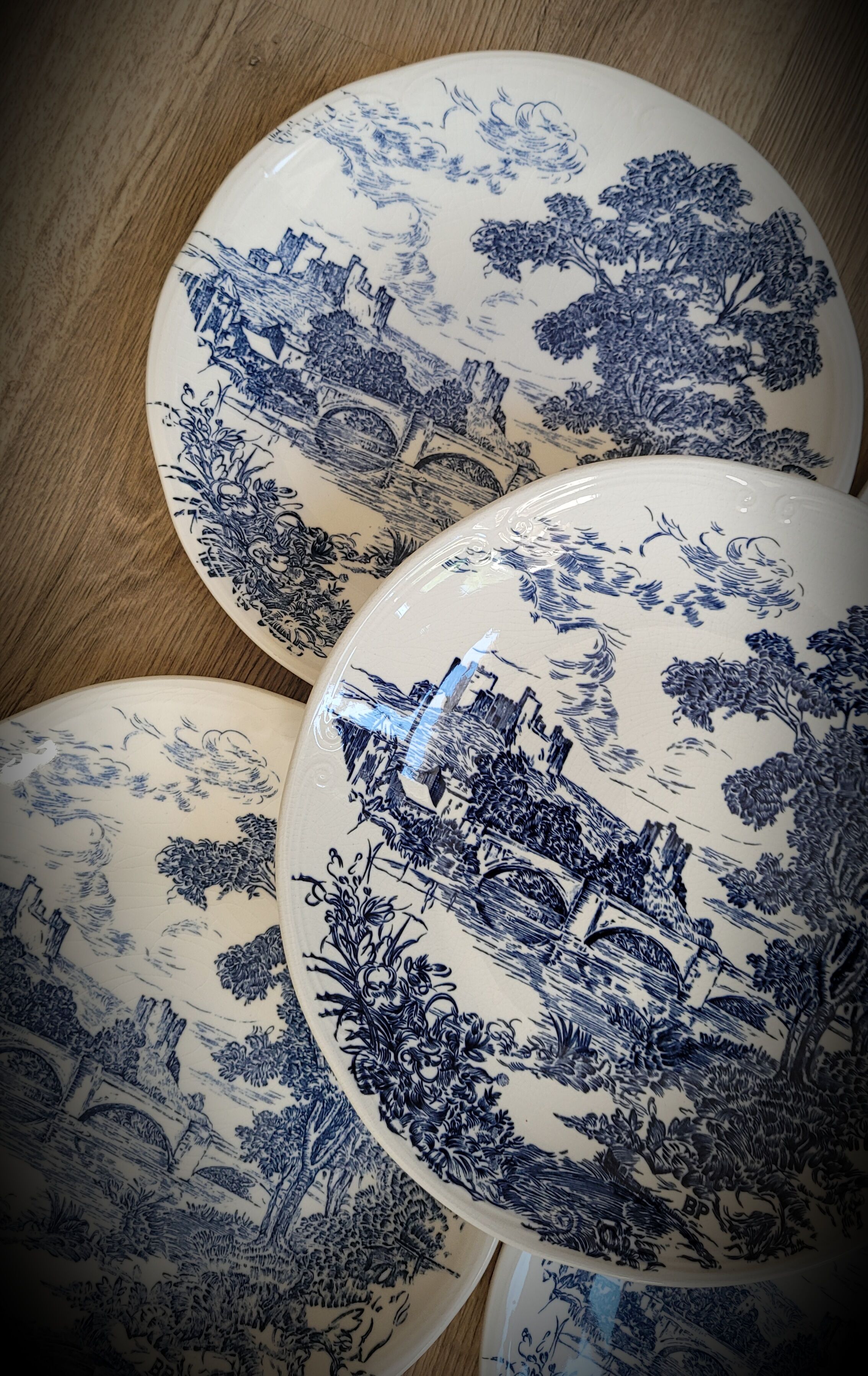 Set 5 flat plates Gien BP