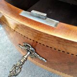 Chest of drawers old marquetry marble top style louis xvi