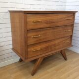 Chest of drawers 3 drawers golden oak compass feet