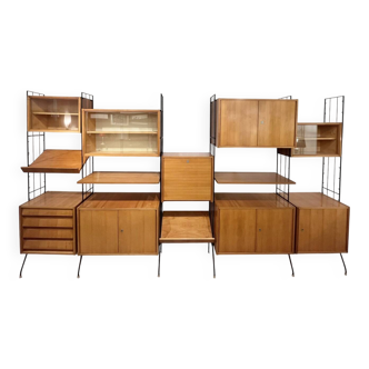 Modular wall unit on a stand by Silverschild Germany, 1950.