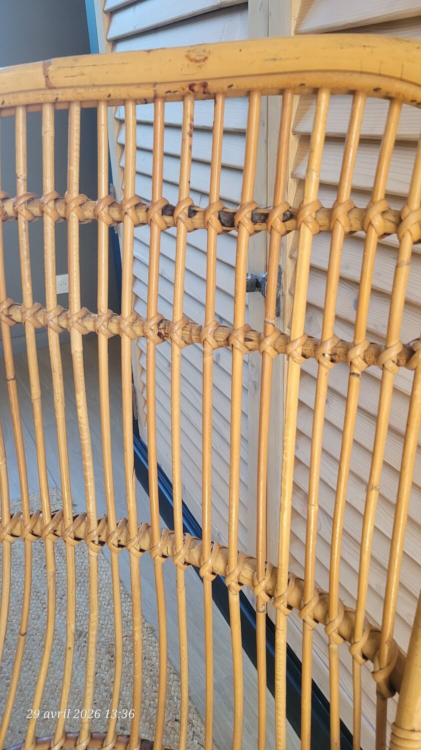 Vintage rattan armchair
