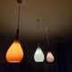 Scandinavian suspension trio Holmegaard 1960, opal glass blown.