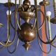 Chandelier with 12 lights in brass, Italy, 1950s