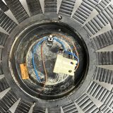 60s 70s Brutalist wall lamp wall light iron & glass by Honsel Leuchten