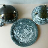 Set of 2 bowls and 1 Luc Vallauris ceramic plate from the 60s