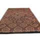 7x11 Kilim Dark Brown Large Area Handwoven Kilim Rug, 218x320 Cm
