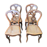 Suite of 4 Louis Philippe chairs in canning