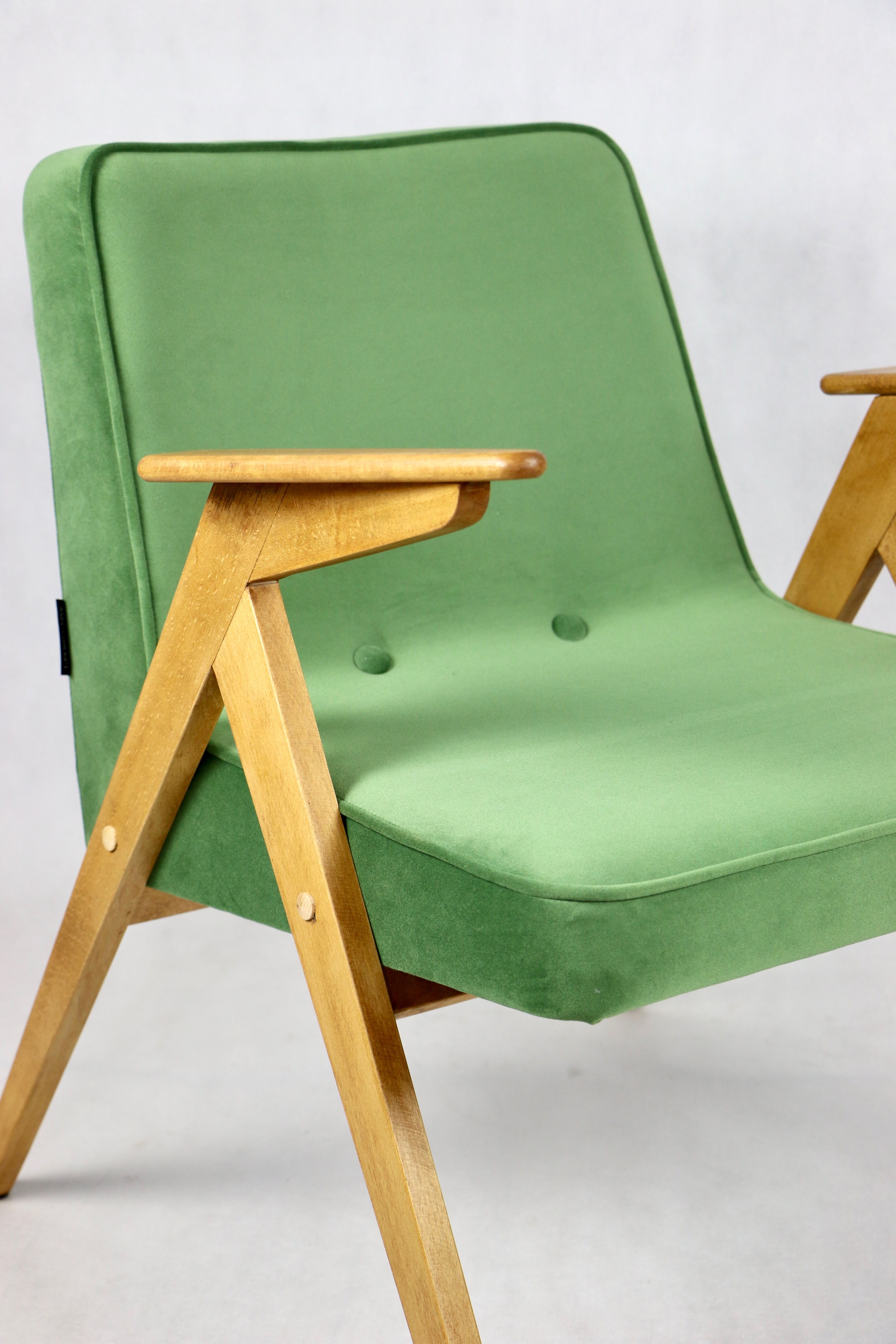 Green Bunny Armchair by Józef Chierowski, 1970s