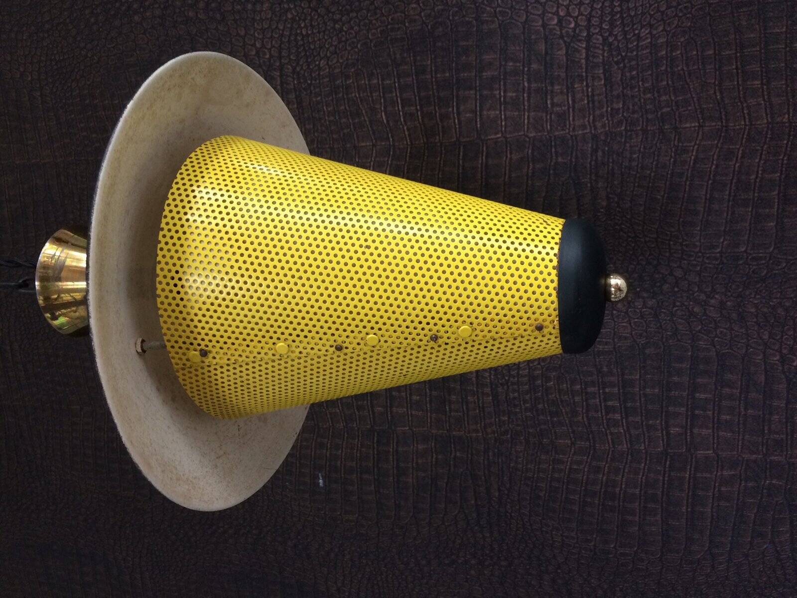 French lantern pendant lamp in the style of Mathieu Mategot, 1950s