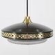 1970s black space age metal pendant by ludib bratislava, czechoslovakia