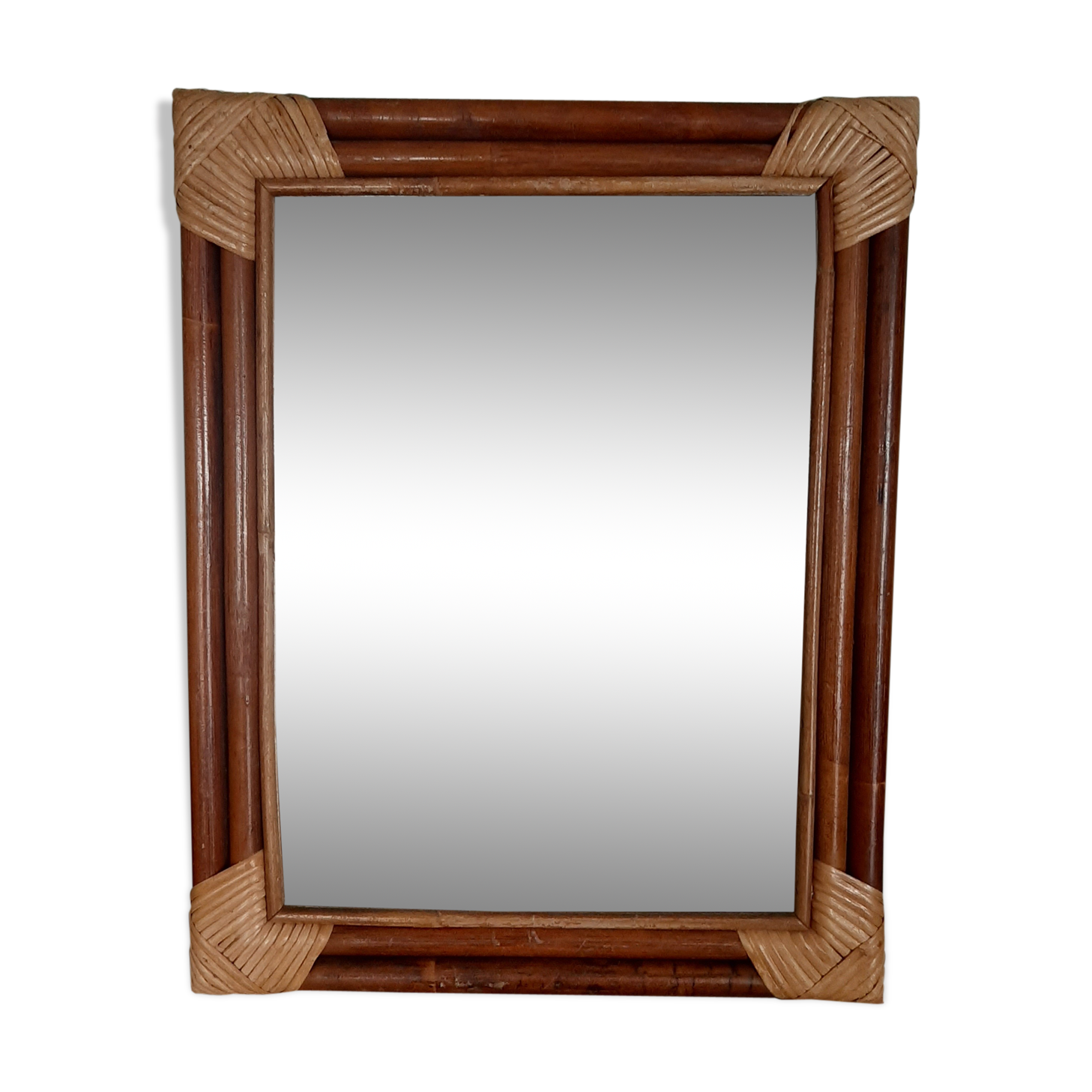 Bamboo and rattan mirror 40x50cm