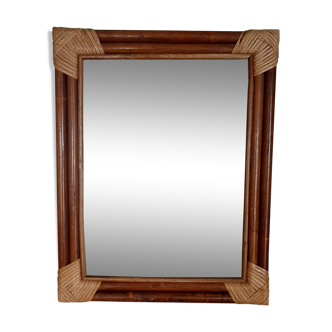 Bamboo and rattan mirror 40x50cm