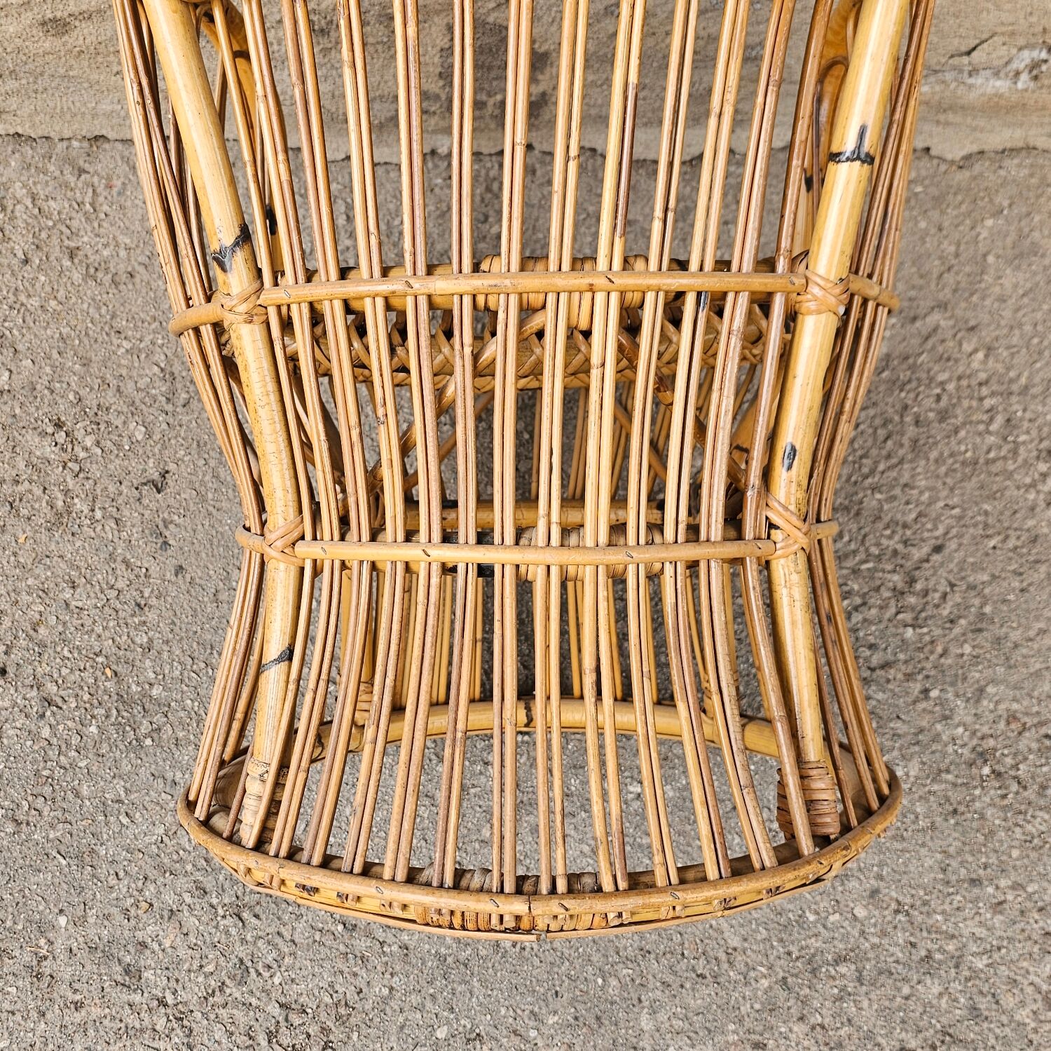 Bamboo and rattan armchair 50s Italy