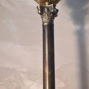 lampe bronze colonne corinthienne opaline verte superbe 52x13 cm