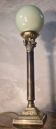 bronze lamp Corinthian column green opaline superb 52x13 cm