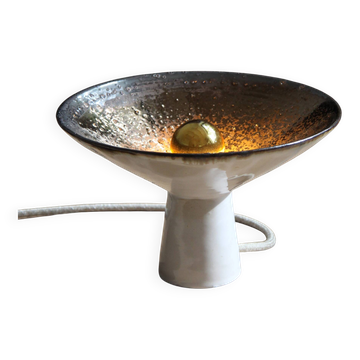 Unique piece flared lamp in stoneware