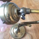 Old bedside lamp flower in art nouveau style glass paste