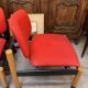 PAIR OF VINTAGE DESIGN ARMCHAIRS FROM THE 80S IN RED AND LIGHT BROS FABRIC