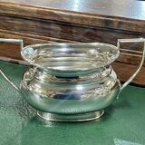 English coffee set in silver metal of the early twentieth century