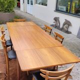 Scandinavian dining room set, 6 chairs with extendable table 1950s