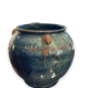 Raku Large Enamelled Ceramic Basin with Anthropomorphic Sockets