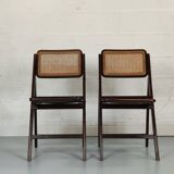 Pair of folding chairs canned