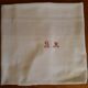 Damask cotton tablecloth - red bedding - Encrypted B.M - 50s