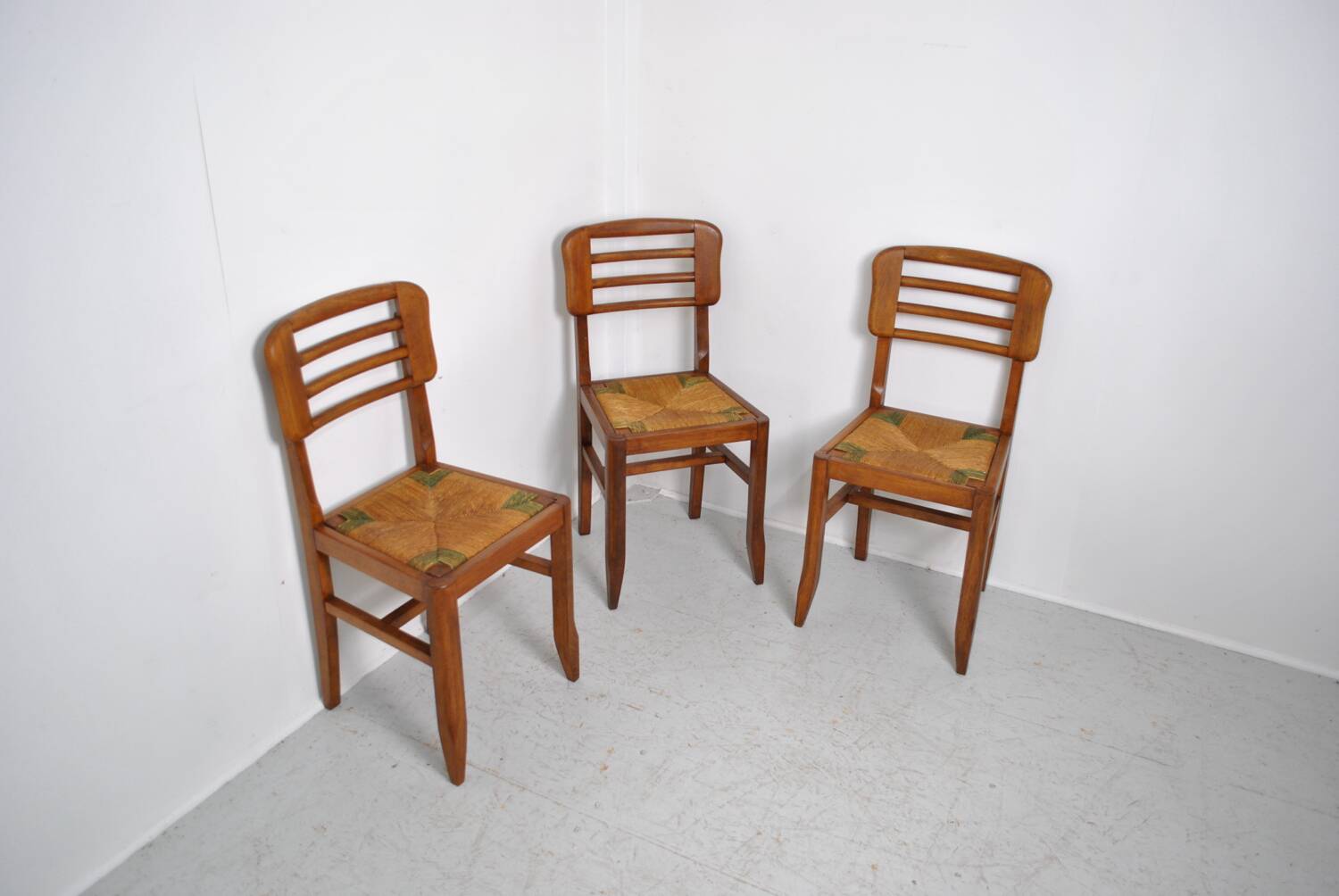 3 chaises style Pierre Cruege 1950