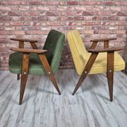 Restored mid-century armchair type 366 by j. chierowski - yellow 1960s