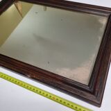 Old rectangular mirror, wooden frame 51x37cm